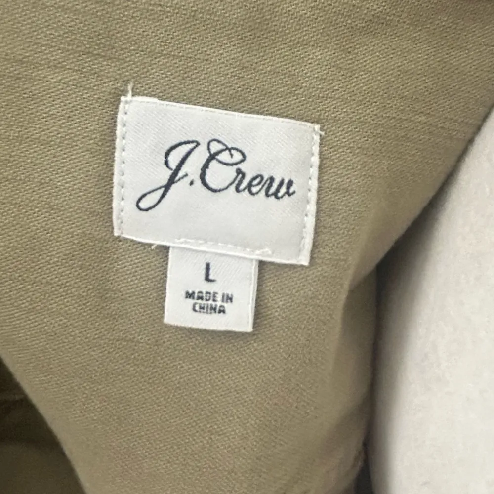 J. Crew green cargo pocket style full zip jacket Large - Image 3