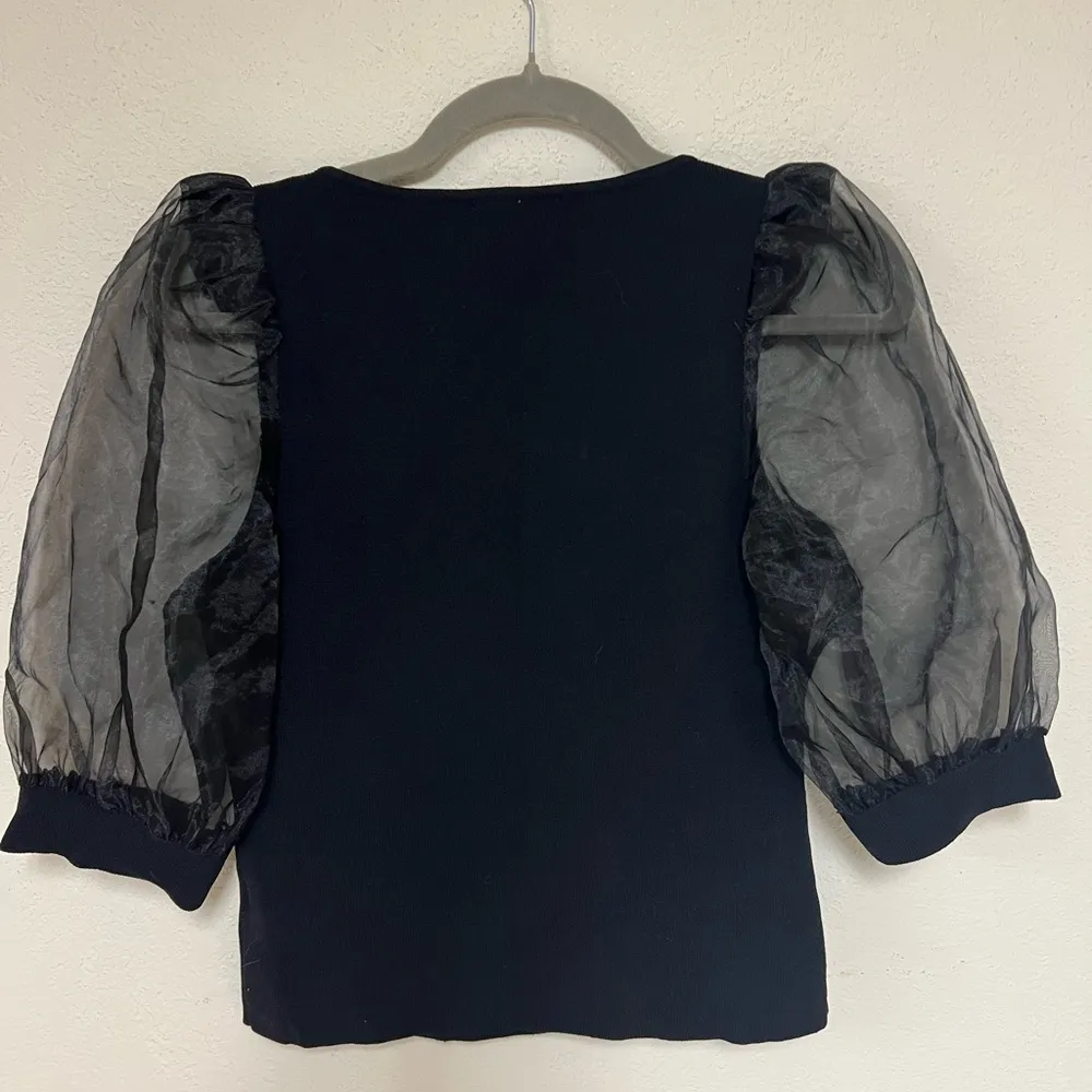 Joie Puff sleeve top Elegant Black Puff Sleeve Top women’s large - Image 6