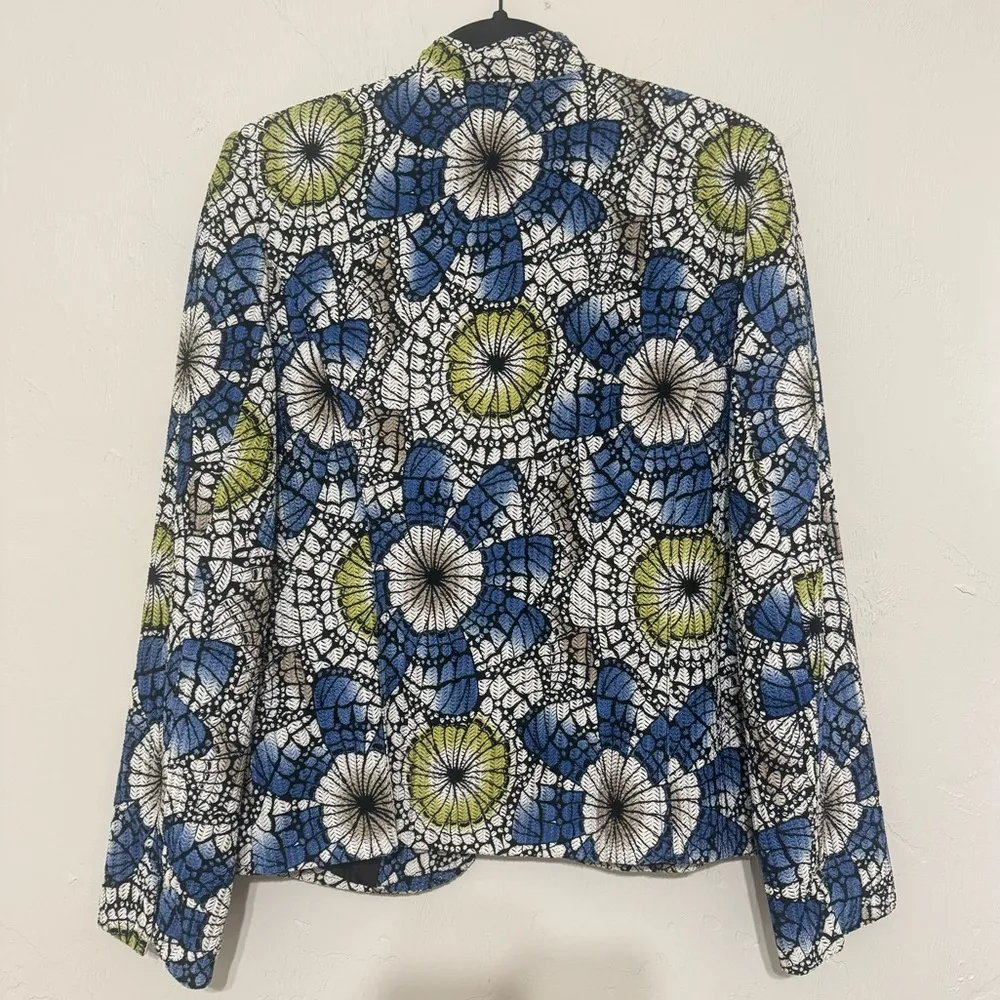 Joni B button down geometric pattern blazer Green - Image 3