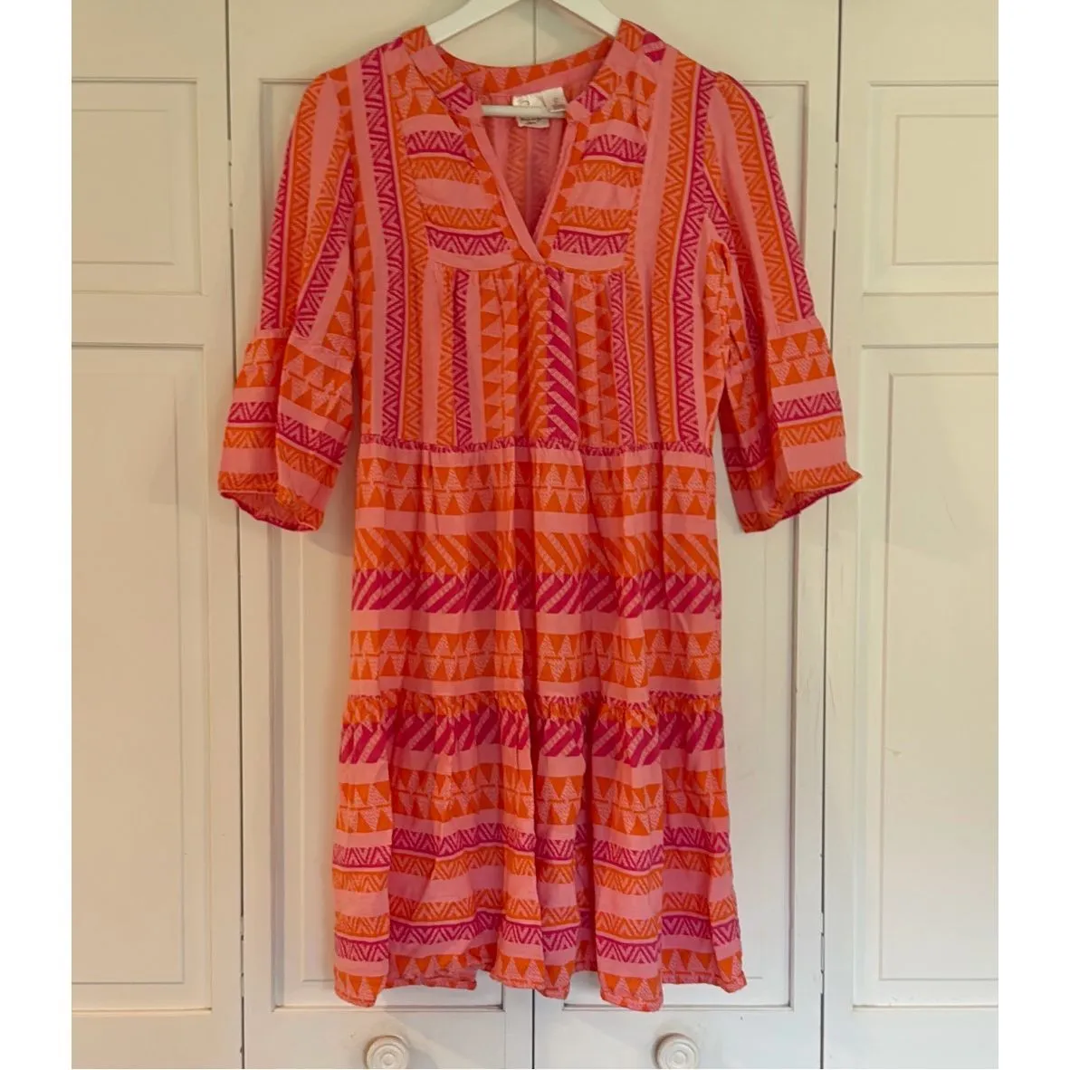 Goa Beach Japna pink and orange coverup dress small - Image 3