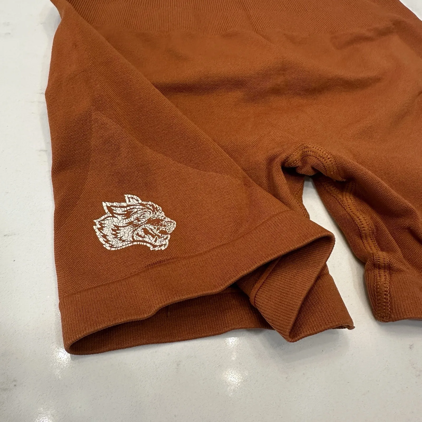 Darc Sport Wolves Burnt Orange Biker Shorts Size S 139 of 500 Ohana Gym Athlete - Image 3