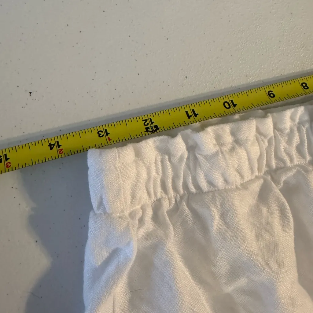 Zara 100% linen Small White Elastic Waist Maxi Skirt Summer - Image 2