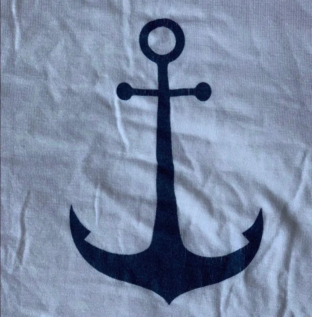 Cream Anchor Summer Crop Top White Size M - Image 3