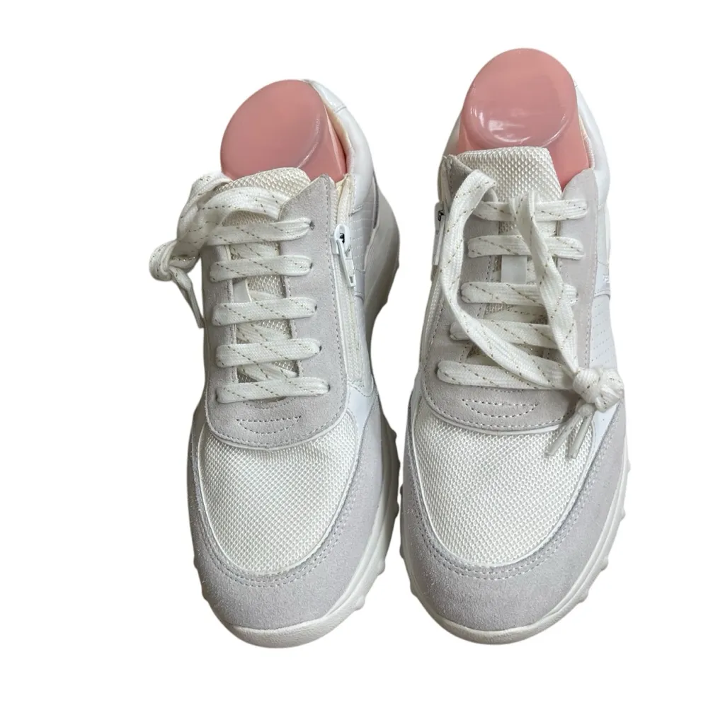 Geox respira Women's Suede Leather Sneakers Trainers white Wire‎ 1X USA 10 - Image 2