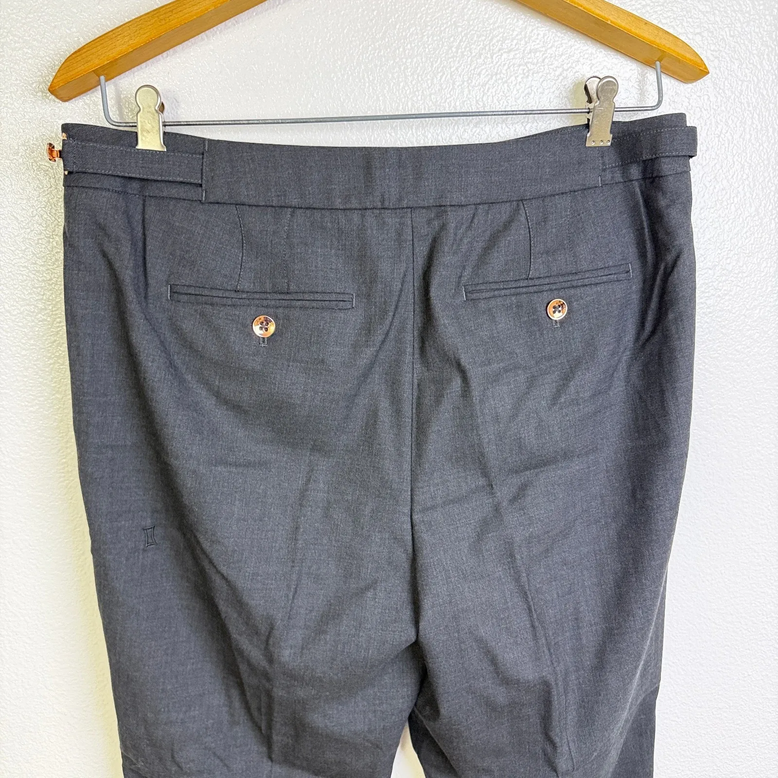 Kit and Ace Pleated Dress Pants Womens 8 Grey Wool Cashmere 26" *Undone Hem Gray - Image 6