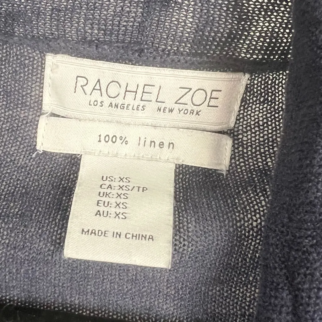 Rachel Zoe 100% Linen Open Front Cardigan XS Minimalist Classic - Image 3