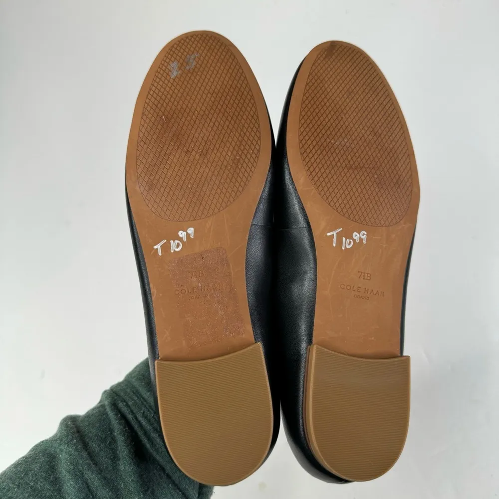 Cole Haan Black Flats with Gold Hardware Size 7.5 - Image 6