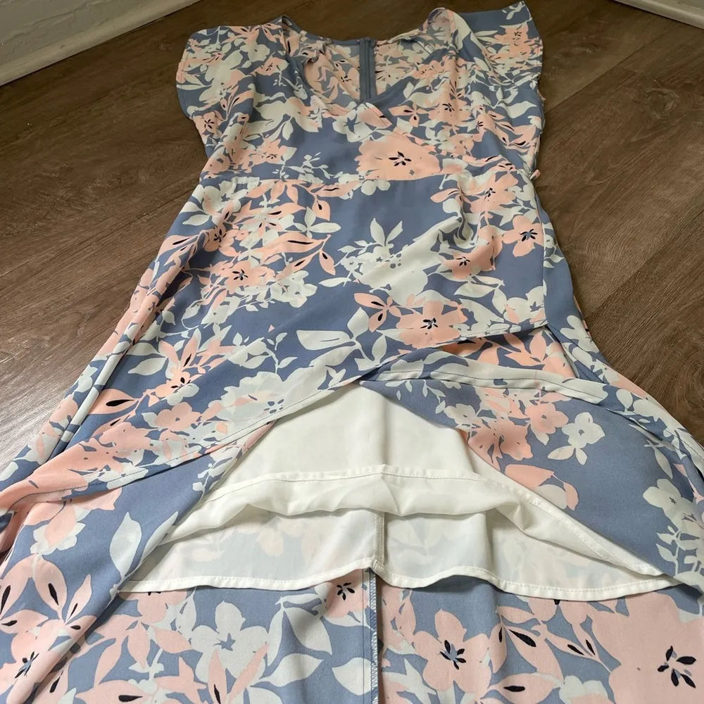 Charlotte Russe floral faux wrap midi dress ~ women’s size L - Image 14