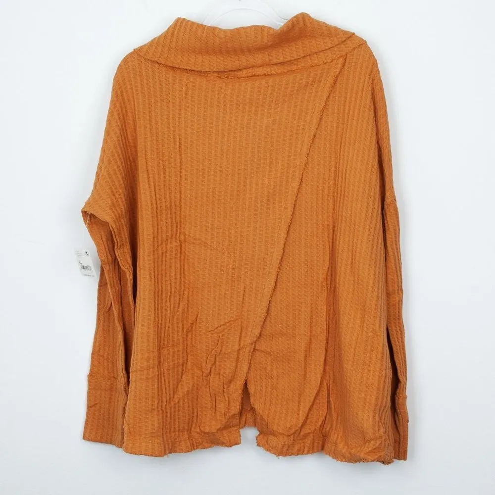 Free People Juicy Long Sleeve Waffle Cowl Neck Top Size Medium‎ NWT - Image 8