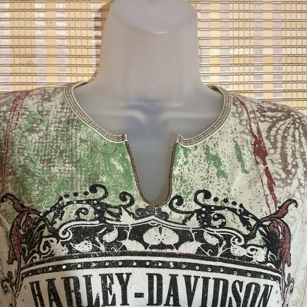 Harley Davidson Vintage 2004 Green Tank Top Huntsville Alabama Rocket Jrs XL - Image 6
