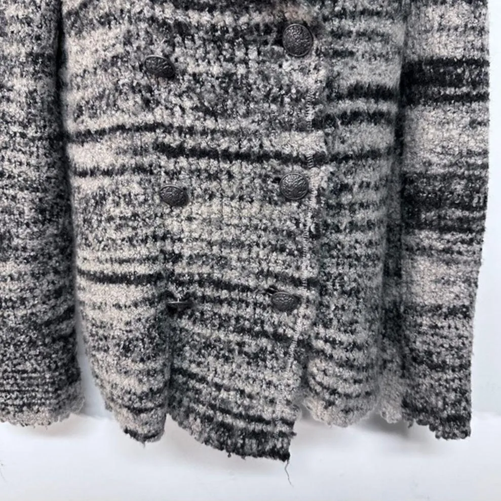 Free People Womens Zebra Yarn Double Breasted‎ blazer Size S - Image 9