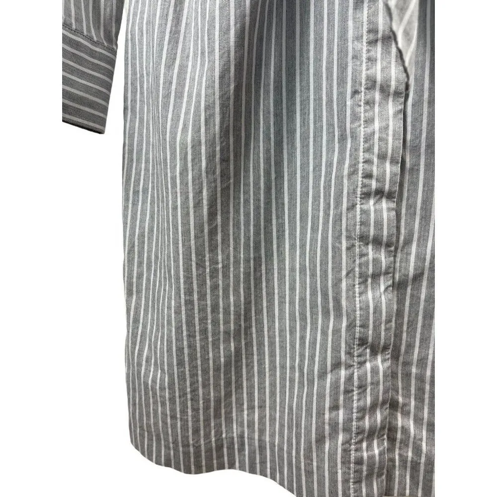 Calvin Klein Long Sleeve Button Up Dress Shirt Dress Sz 2 With Front Tie Waist - Image 6