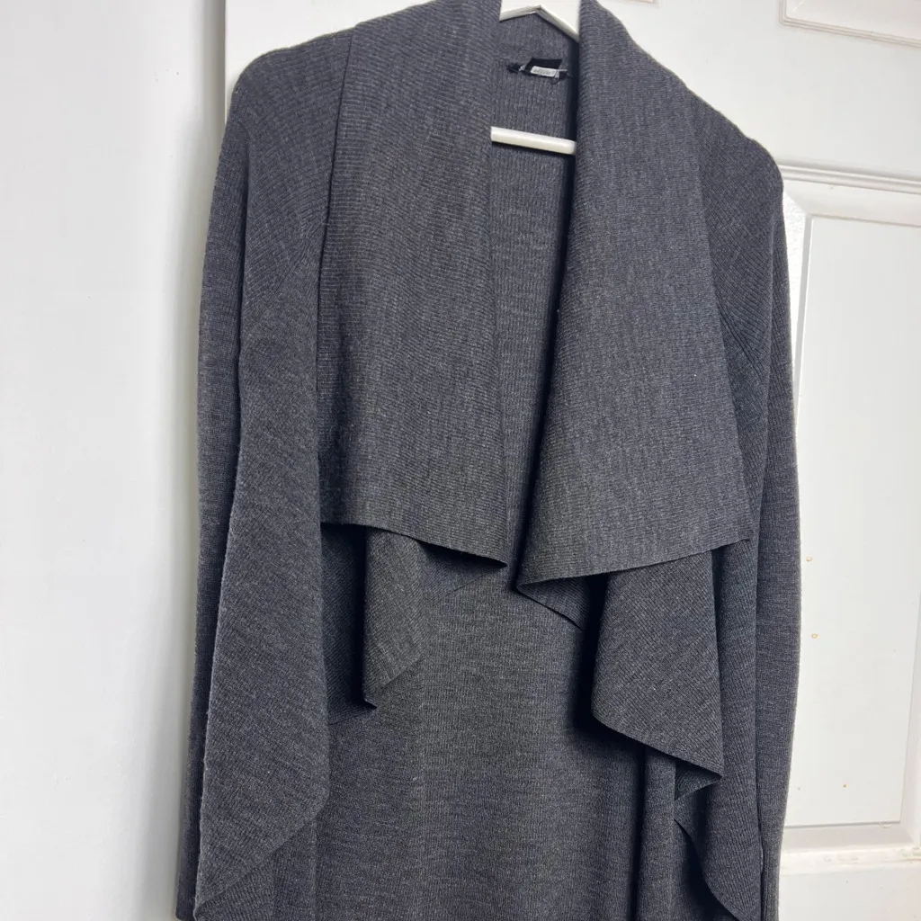 Theory Wool Blend Open Grey Cardigan - Image 7
