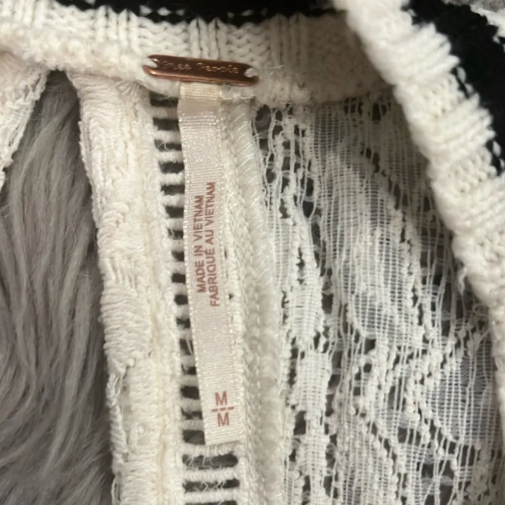 Free People varsity collar lace swing sleeveless top tank M - Image 4