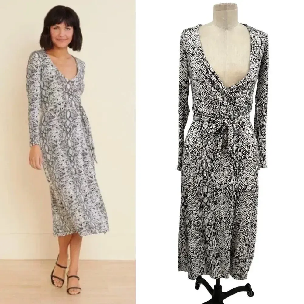 Good American The Runaround Wrap Dress‎ Python Print Size 0 / XS - Image 2