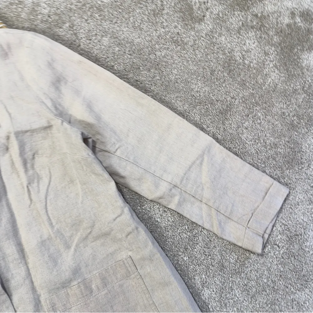 J. Jill Love 100% Linen Women’s Trench Long Coat Button Front in Beige MP Tan Size undefined - Image 7