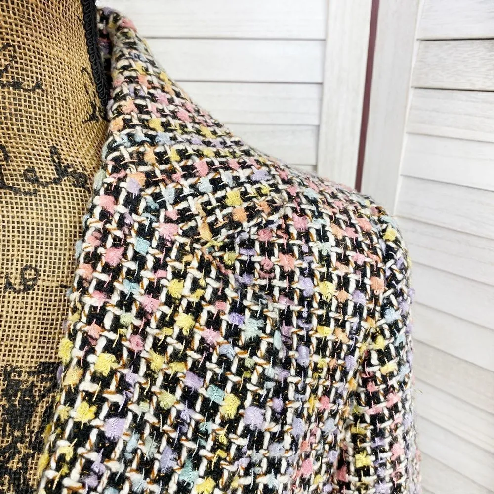 Hillard & Hanson Pastel Multi Tweed Blazer Jacket 6P Two Button - Image 5