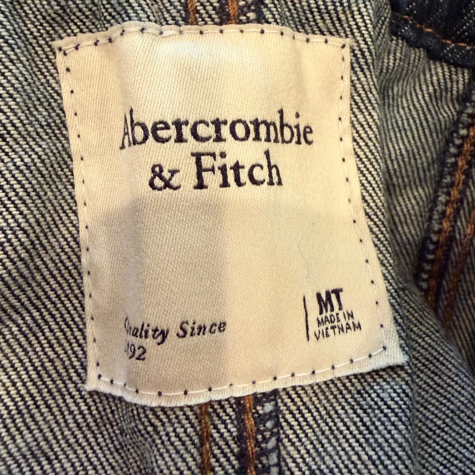 Abercrombie & Fitch Denim Romper Women's M/Tall Strapless Dark Wash Y2K‎ Hippie - Image 10