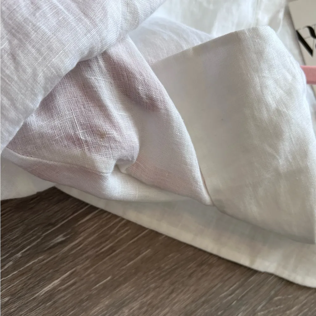 NWT zara white 100% linen‎ polo oversized shirt - Image 8