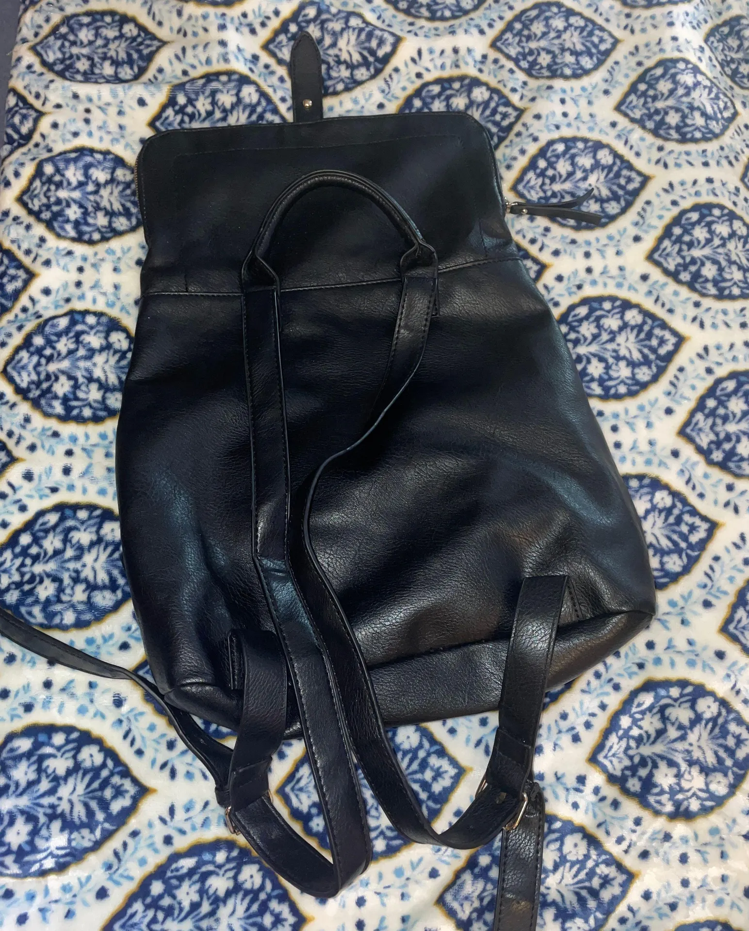 Black Leather Back Pack - Image 3