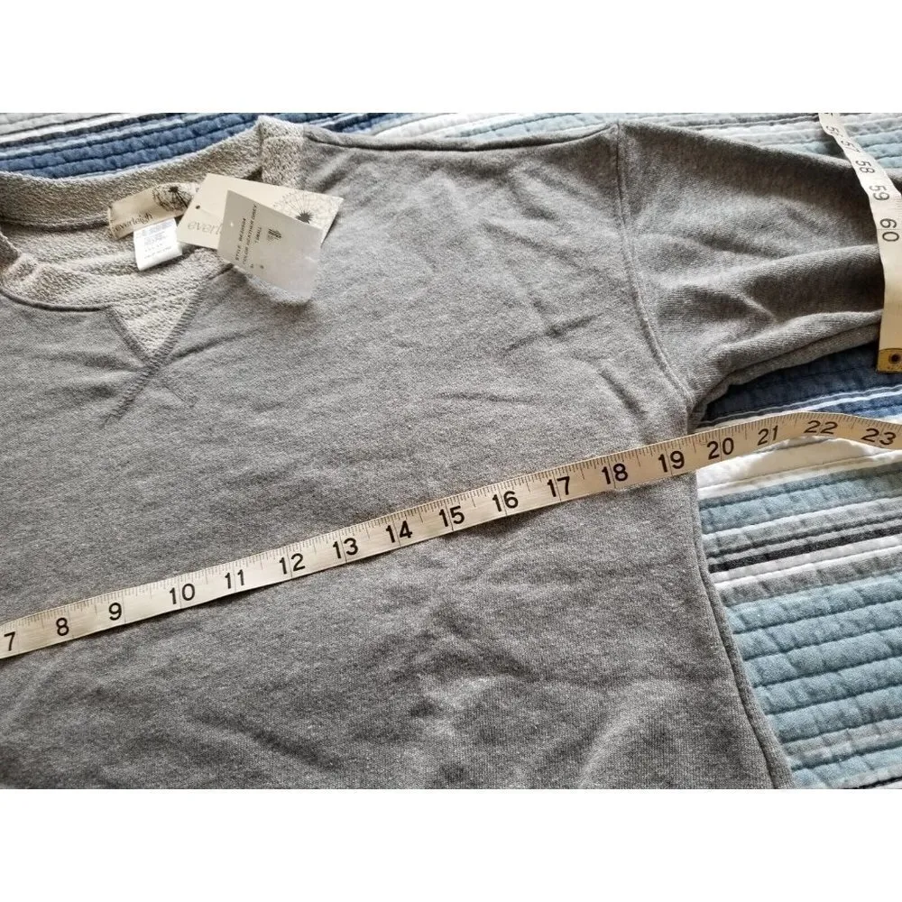 Everleigh Sweatshirt Heather Grey Cotton Blend Crew Neck Long Sleeve Womens XXS - Image 3