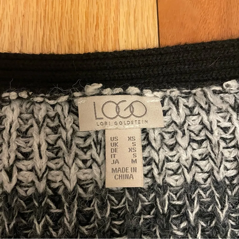 Logo Lori Goldstein Chunky Knit Striped Cardigan Sweater Size XS - Image 3