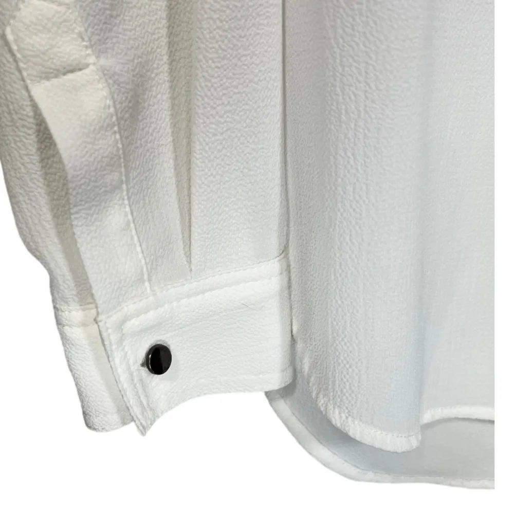 Rock & Republic White Long Sleeve Studded Blouse‎ Top S - Image 5