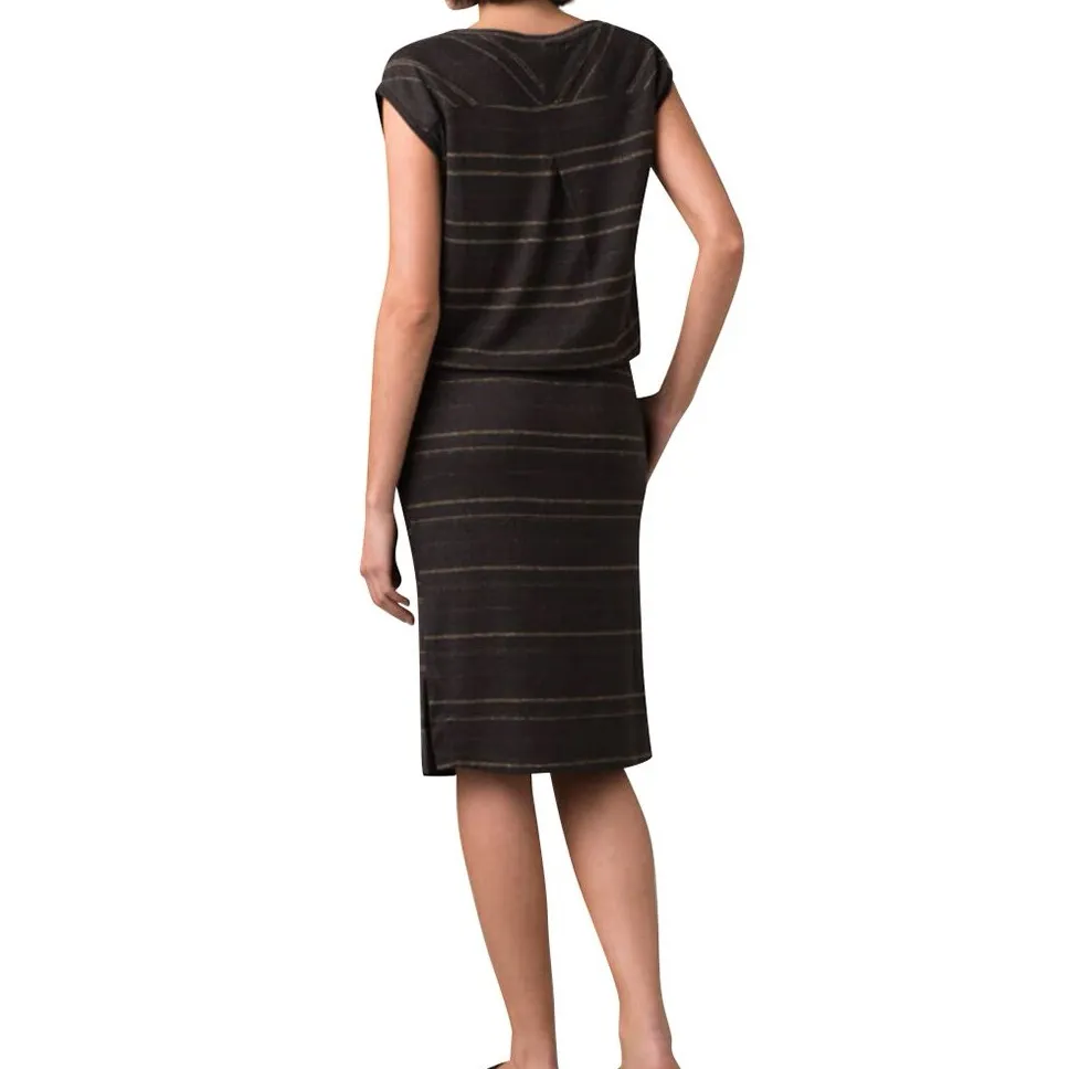 prAna Womens Striped Drawstring Waist Cap Sleeve Midi Dress Size S - Image 4
