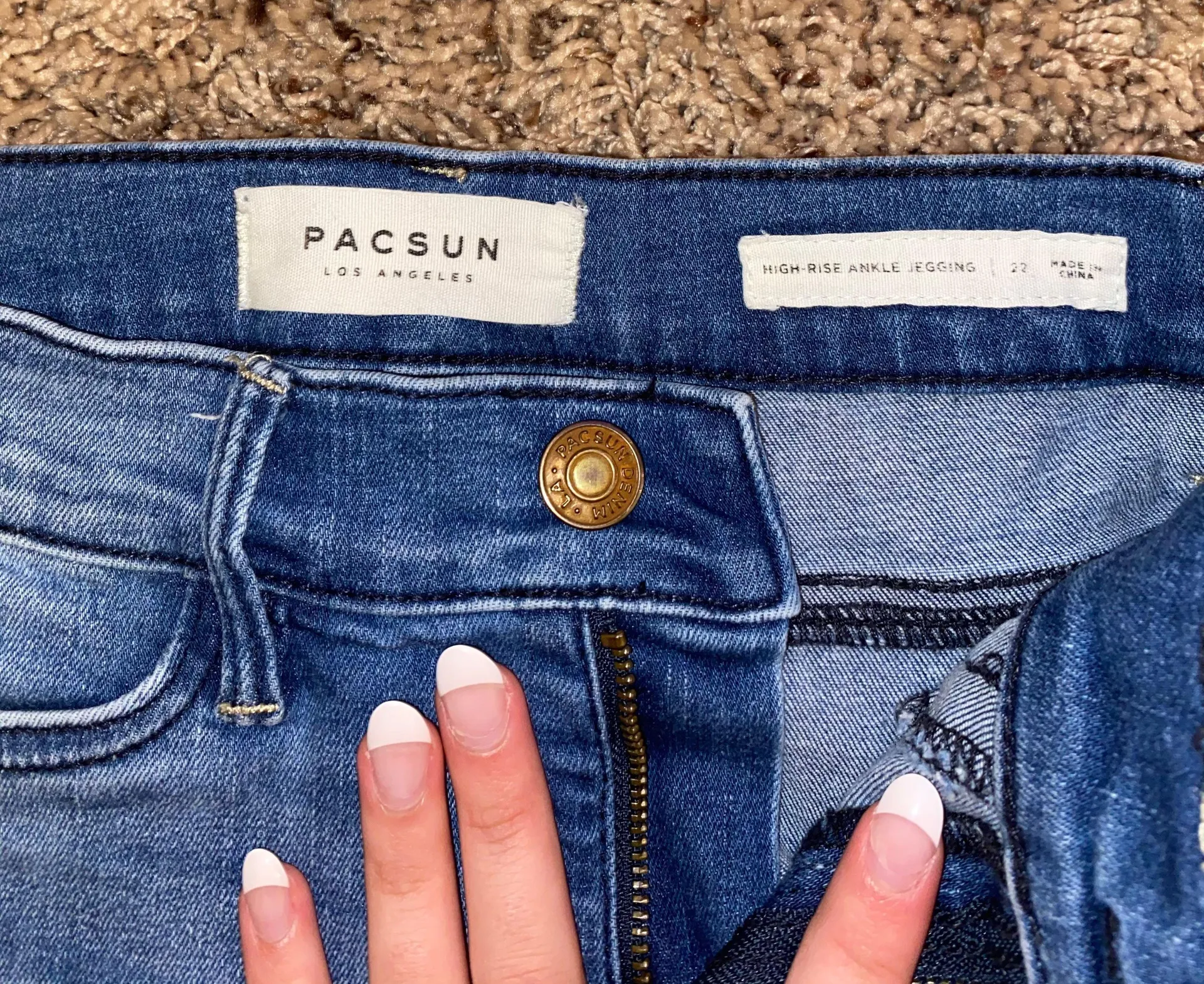 Medium Wash High Waisted Ripped Jeans - Image 4