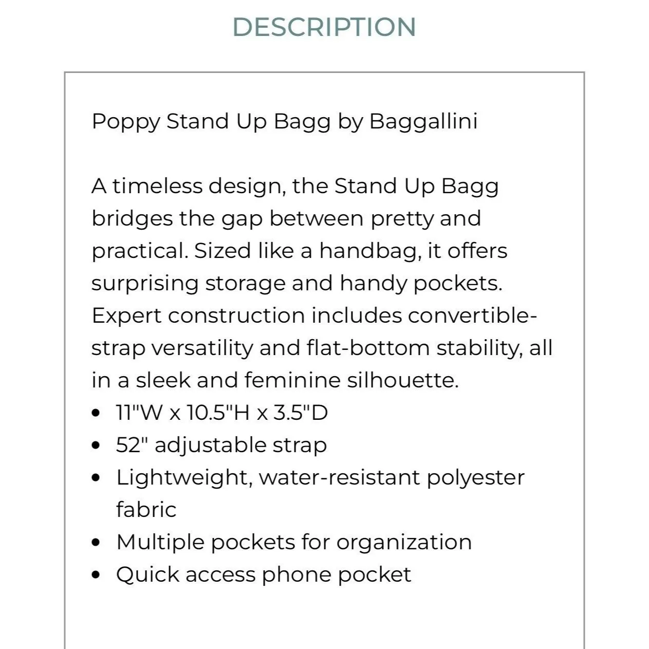 Baggallini Crossbody Bag Womens Red Stand Up Nylon Travel Organizer Purse Zip - Image 2