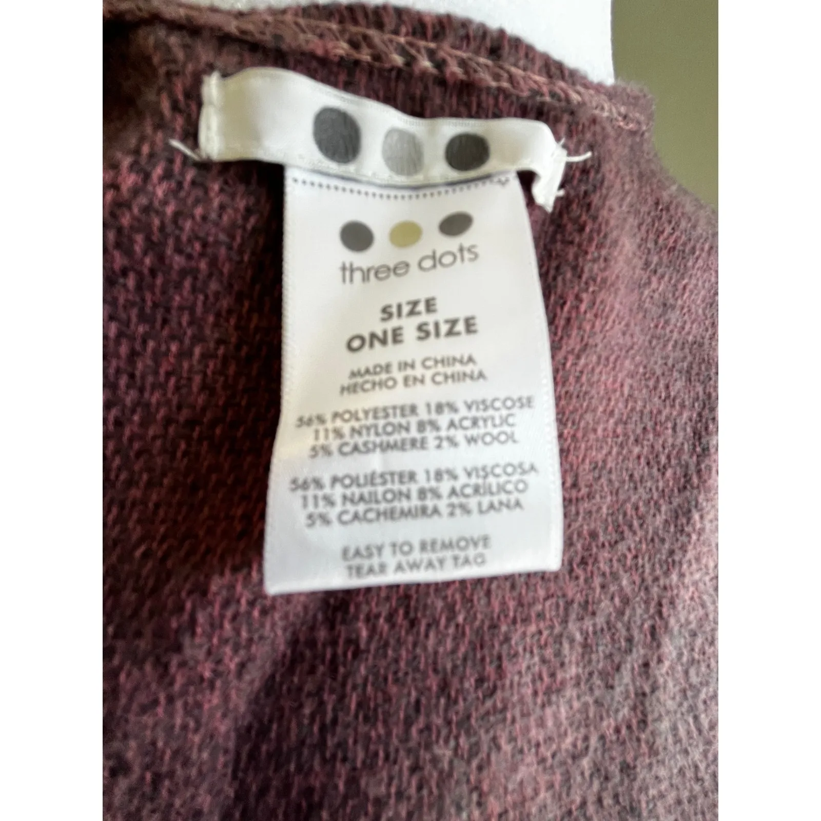 Three Dots Cashmere Wool Blend Scarf Wrap Cozy Cabin Fall Feminine - Image 8