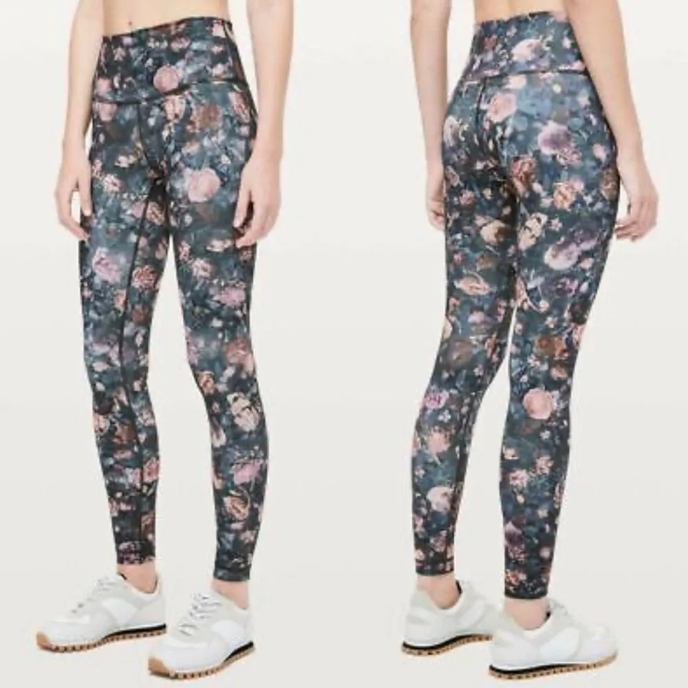 HTF Lululemon Fast and Free High-Rise Tight 25” Floral Dark Forest Size 6 (EUC) - Image 3