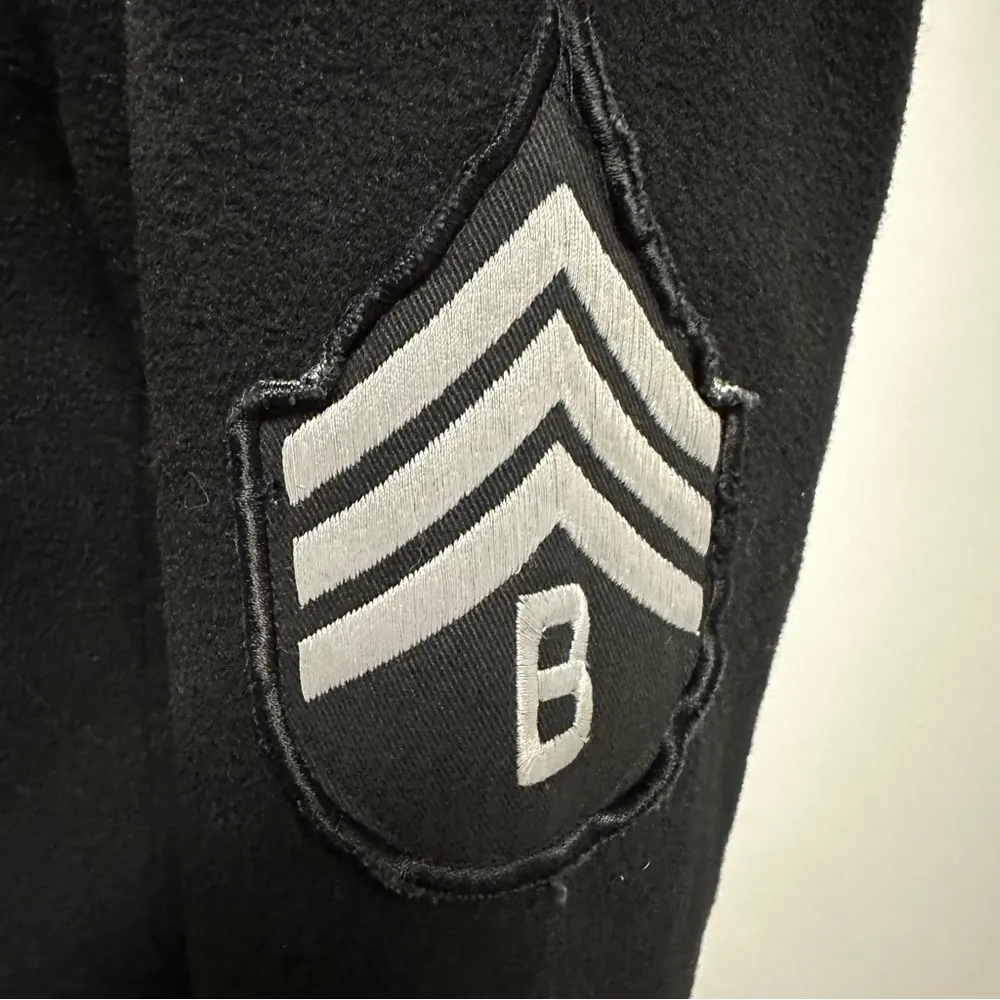 BBDakota Military Black Bomber Jacket with Pockets and Stripes Patches Womens M - Image 6