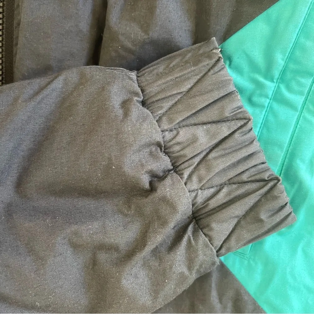 Vintage 80s 90s Profile Colorblock Goose Down Ski Jacket Medium Black Pink Aqua - Image 12