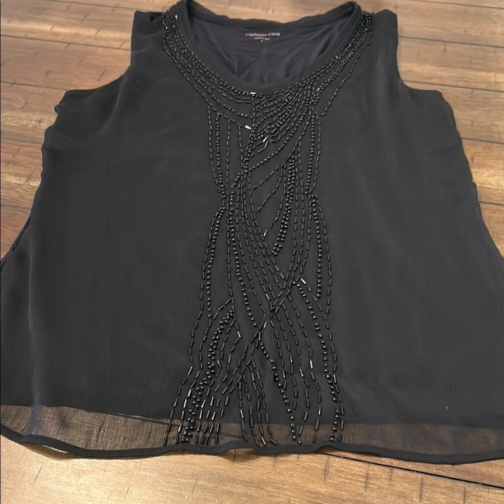 Coldwater Creek Black beaded Tank Top size small GUC - Image 4