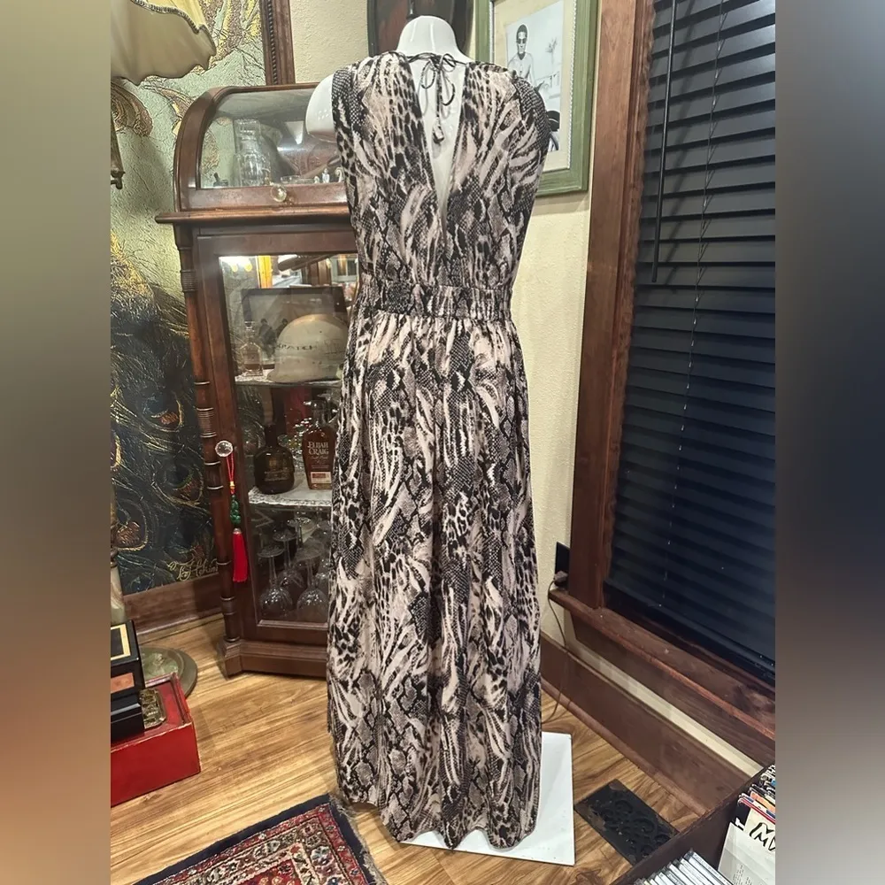 NWOT American & Beyond animal print alter lightweight summer maxi dress Black Size L - Image 8