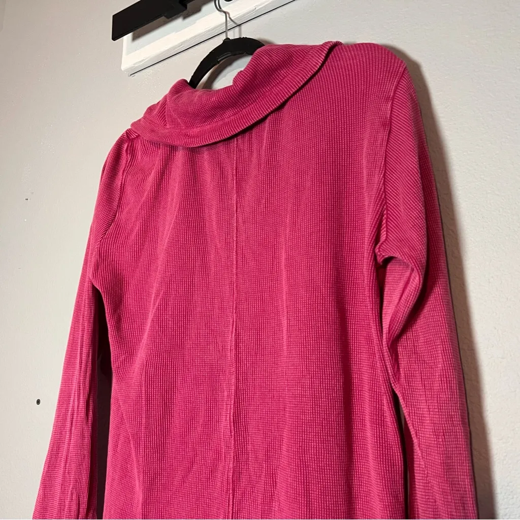 Soft Surroundings Waffle Knit Tunic Top 1/4 Zip Raspberry Pink Size Medium - Image 5