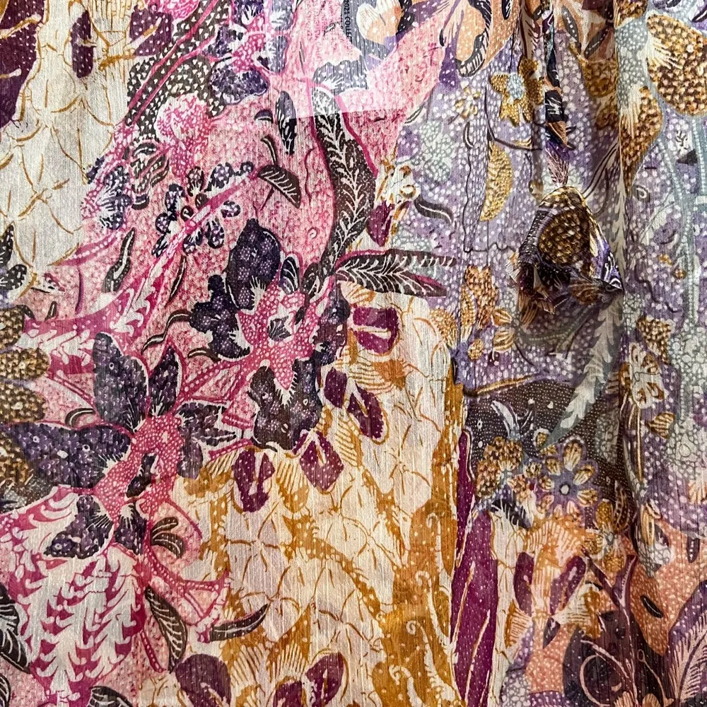 MISA LOS ANGELES AGOT TOP sleeveless ruffles smocked sheer floral size XS NWT - Image 6