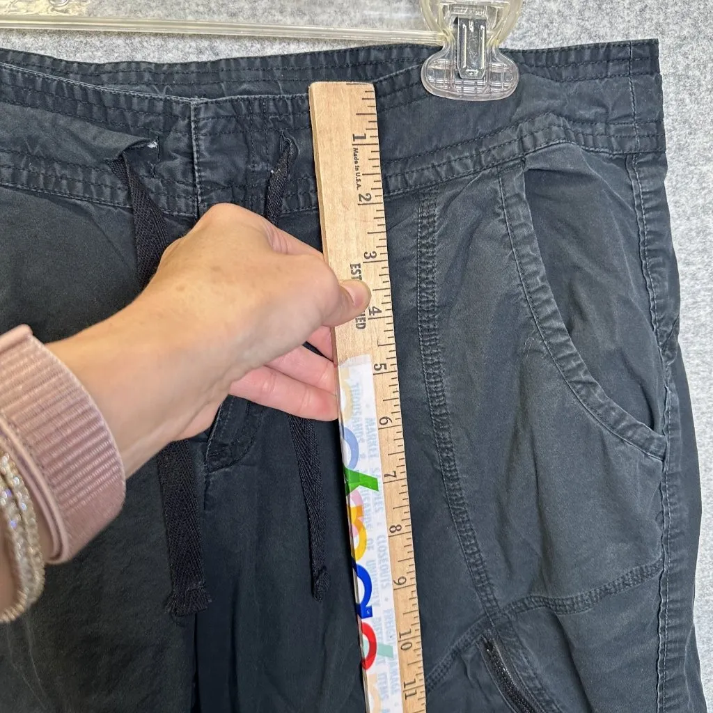 Nike Capri Utility Pants Women Medium Drawstring Zip Pocket 2007 Y2K Black - Image 6