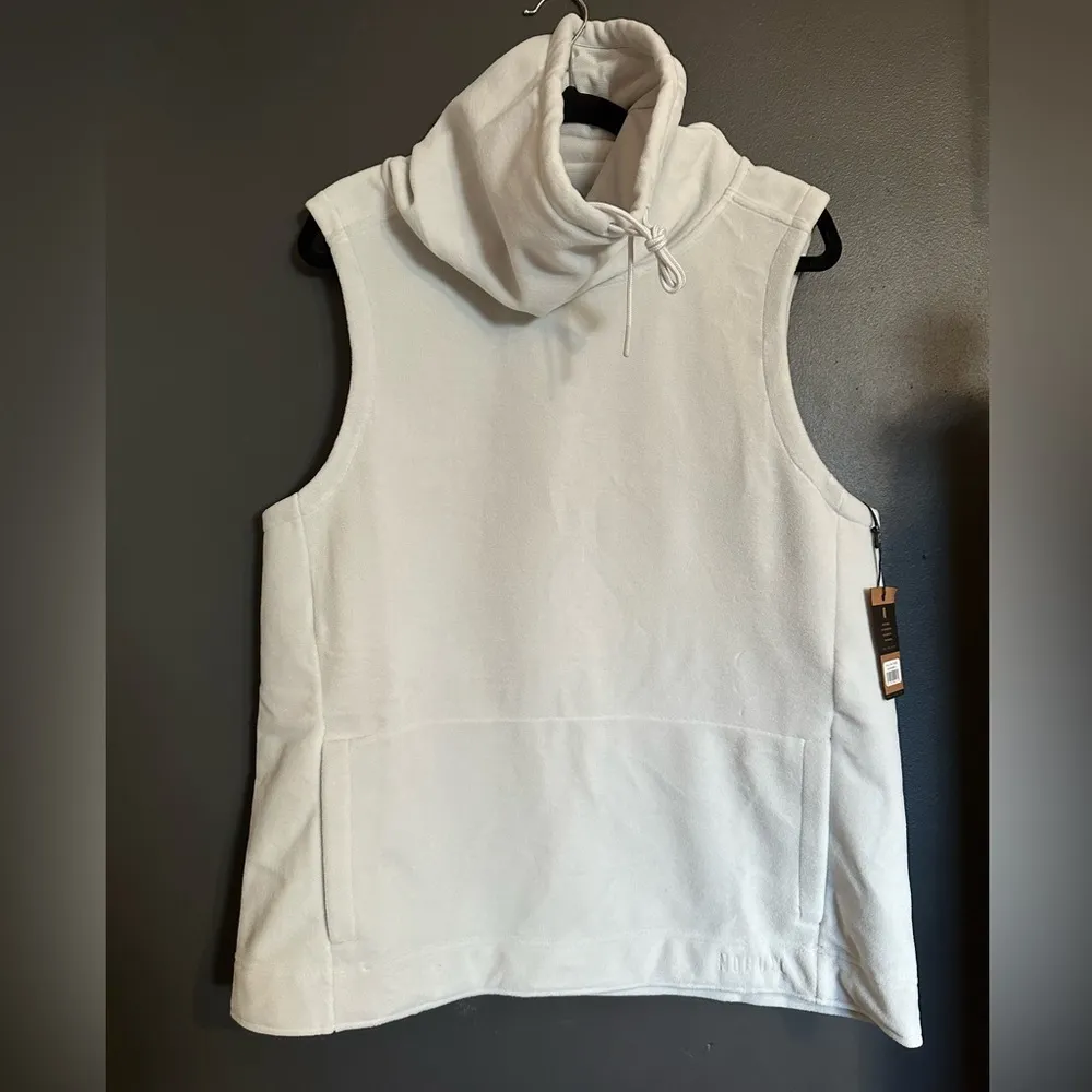 NWT NOBULL Women’s Sleeveless Polartec Cowl Fleece Hoodie - Large - Glacier Gray - Image 5