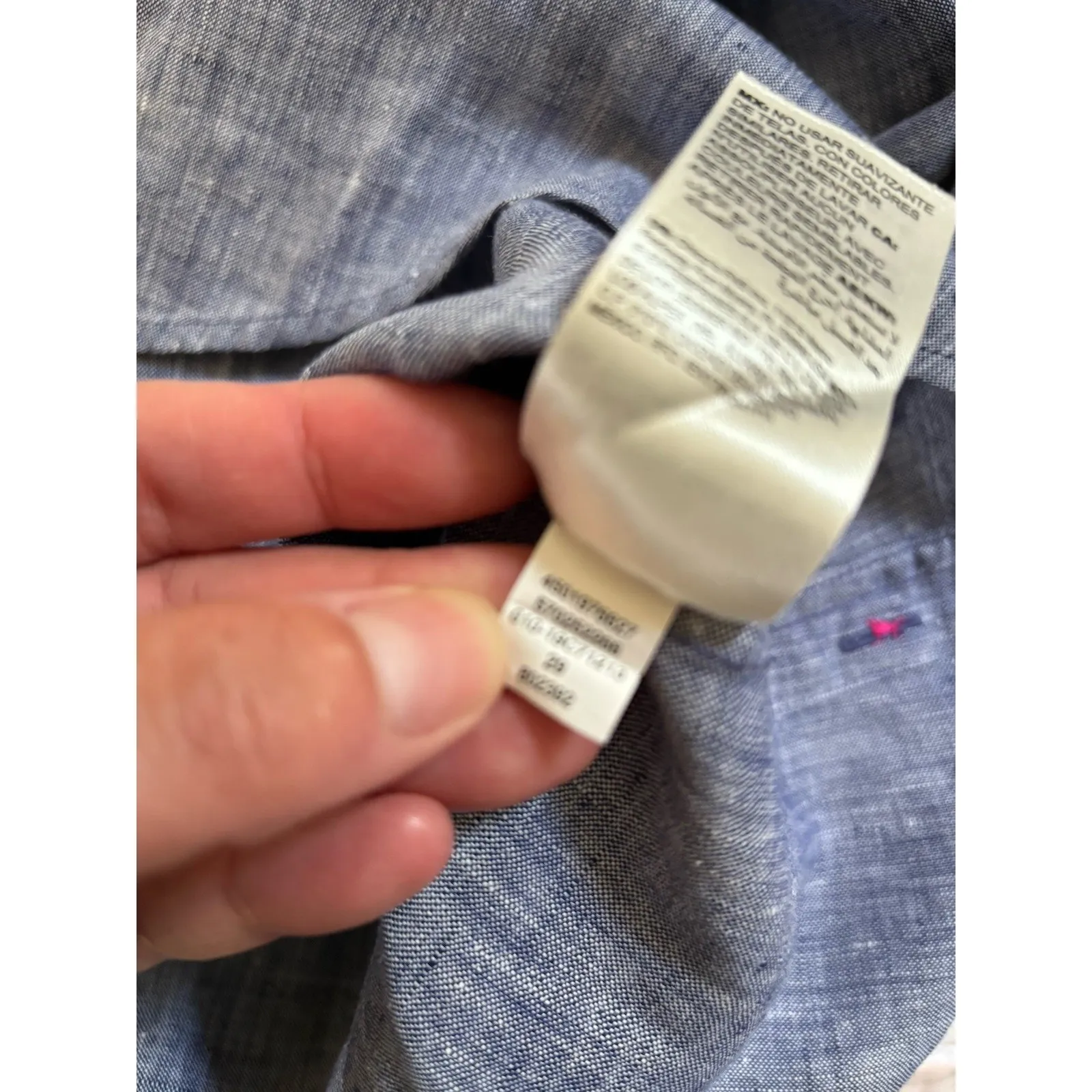 Chico’s Sz 1 US 8/10 No Iron 100% Linen Button Down Shirt 3/4 Sleeves Blue Coast - Image 9