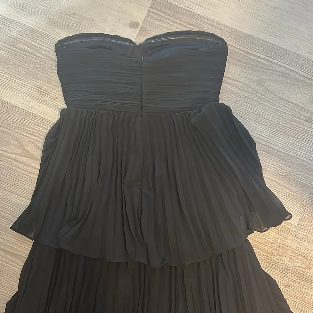 Lulu's Seriously Sensational Black Strapless Tiered Maxi Dress Size Medium - Image 9