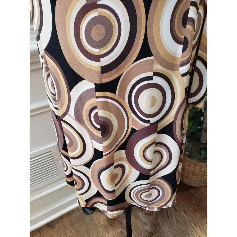 Bisou Bisou Women's Multicolor Polyester Wrap 3/4 Sleeve Knee Length Dress 8 - Image 4