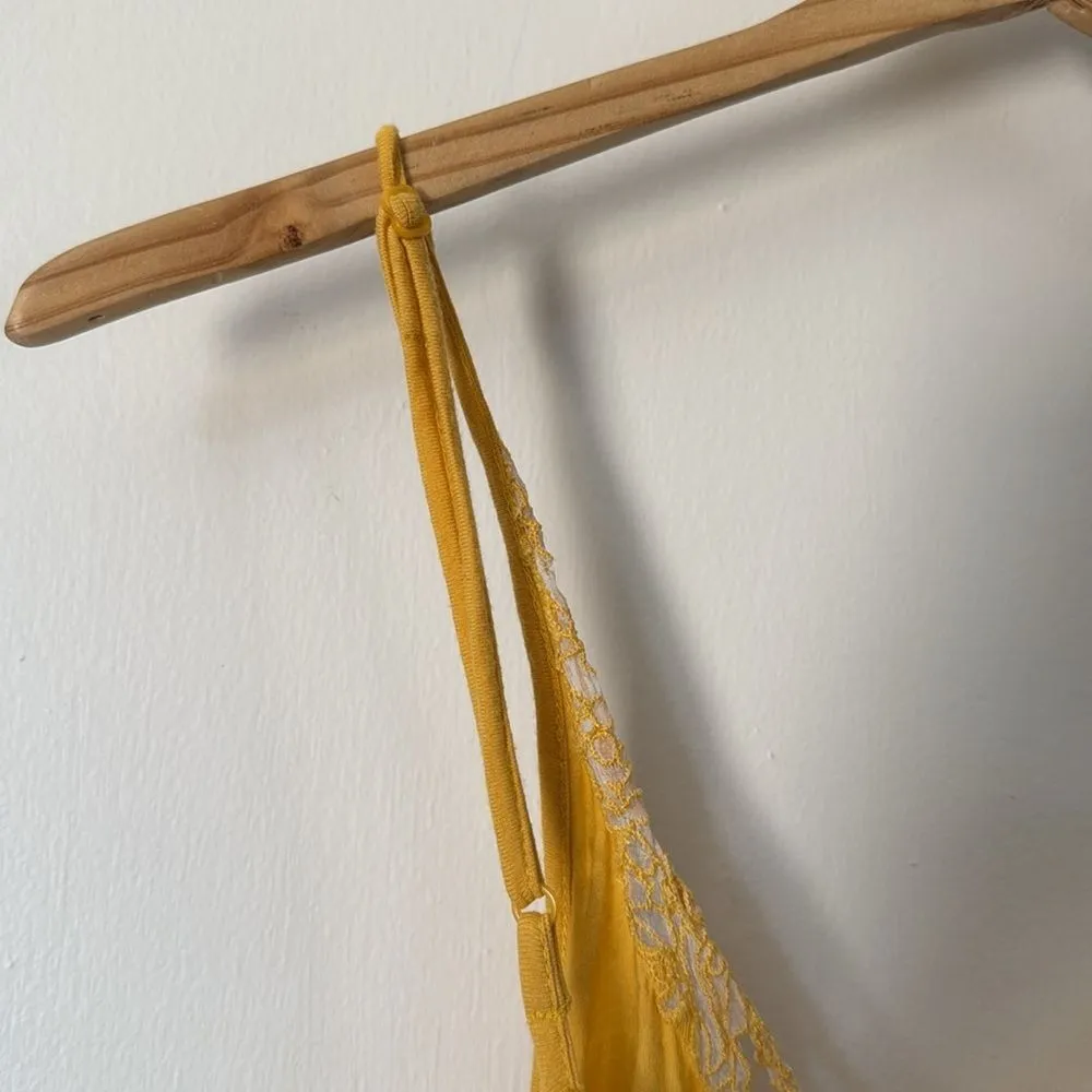 Calypso Christiane Celle Boho Tank Top Small Yellow Lace‎ Trim Flowy Summer - Image 8