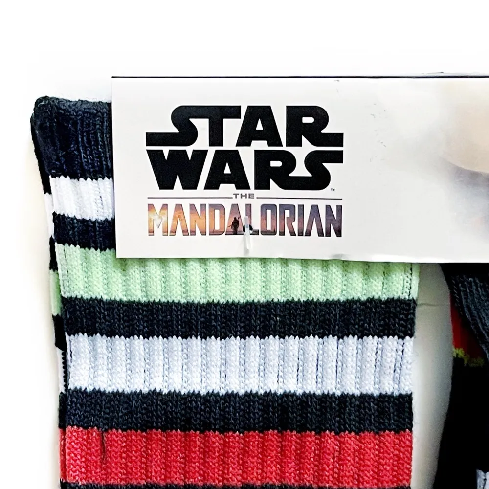 Disney Star Wars Crew Socks The Mandalorian Grogu Baby Yoda Mens Womens Fun Gift - Image 2