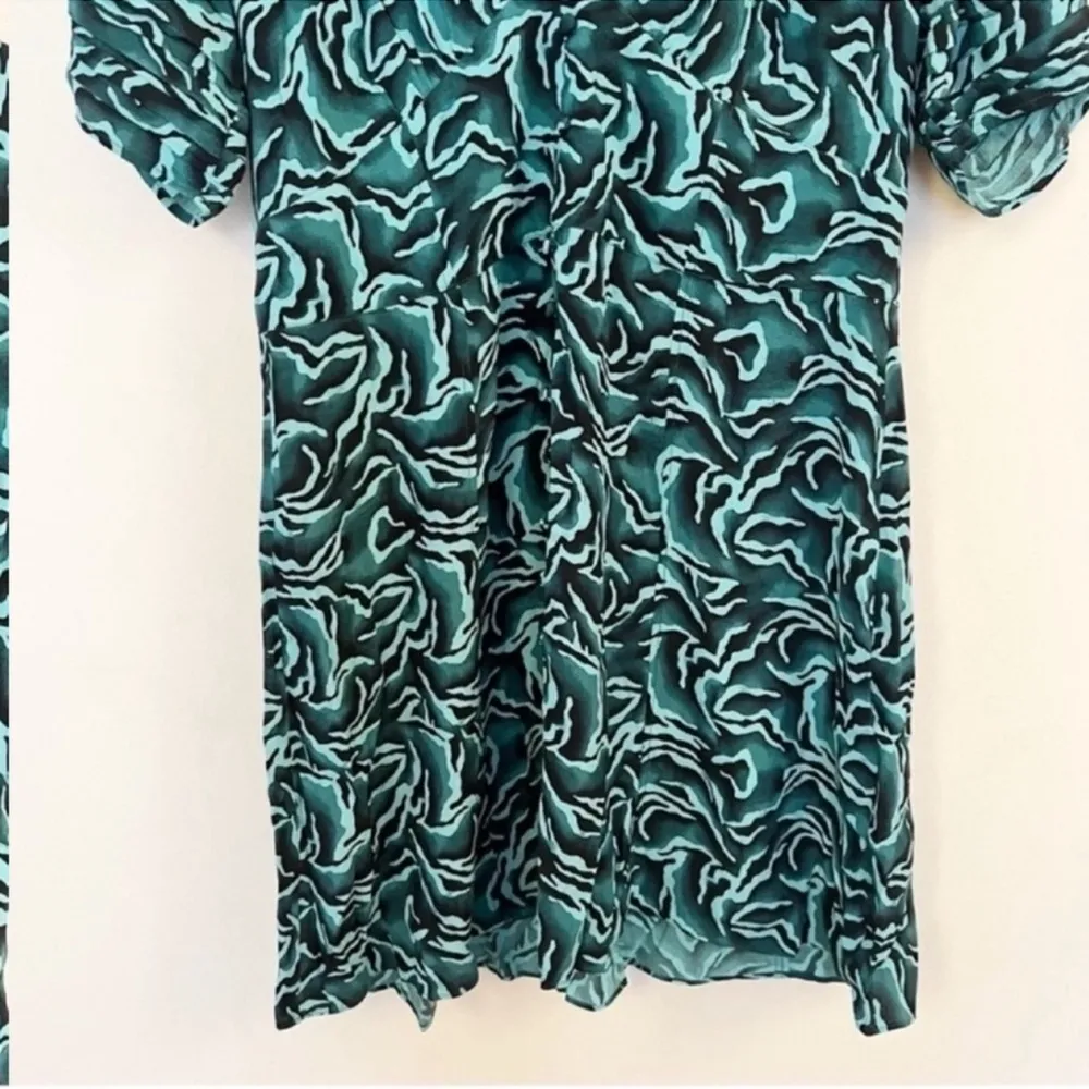 Whistles Asos Watercolour Zebra Print Dress Button Front V - Image 4