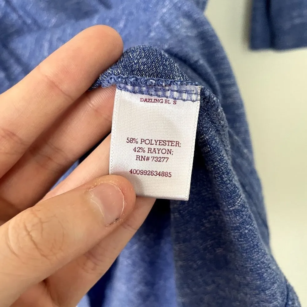 SO blue vibrant 3/4 sleeves crewneck top summer shirt classic comfortable style - Image 4