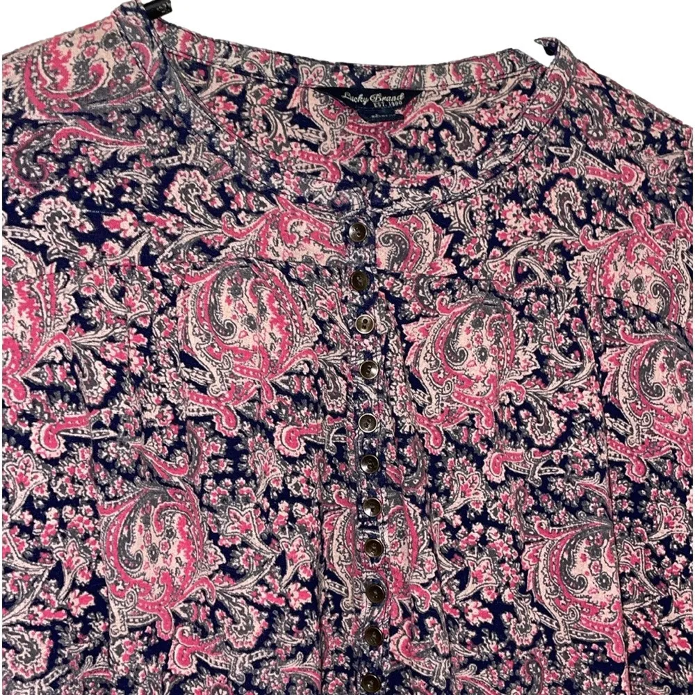 Lucky Top Women Large Paisley Peasant Retro Shabby Boho Hippie Dark Fairy Grunge - Image 13