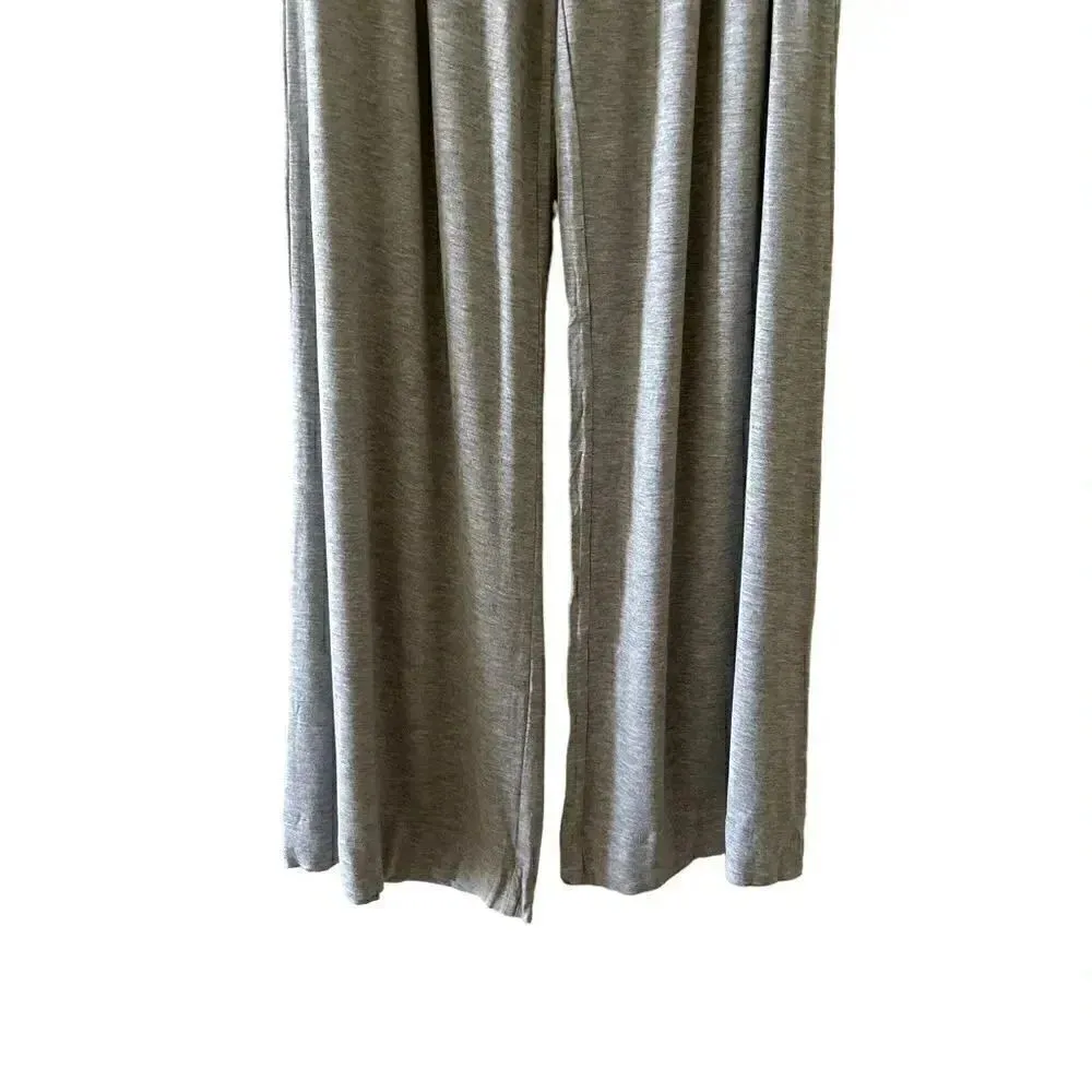 NWT Chaser  Paper Bag Waist Jersey Soft Wide Leg Heather Gray High Rise Pants M - Image 9