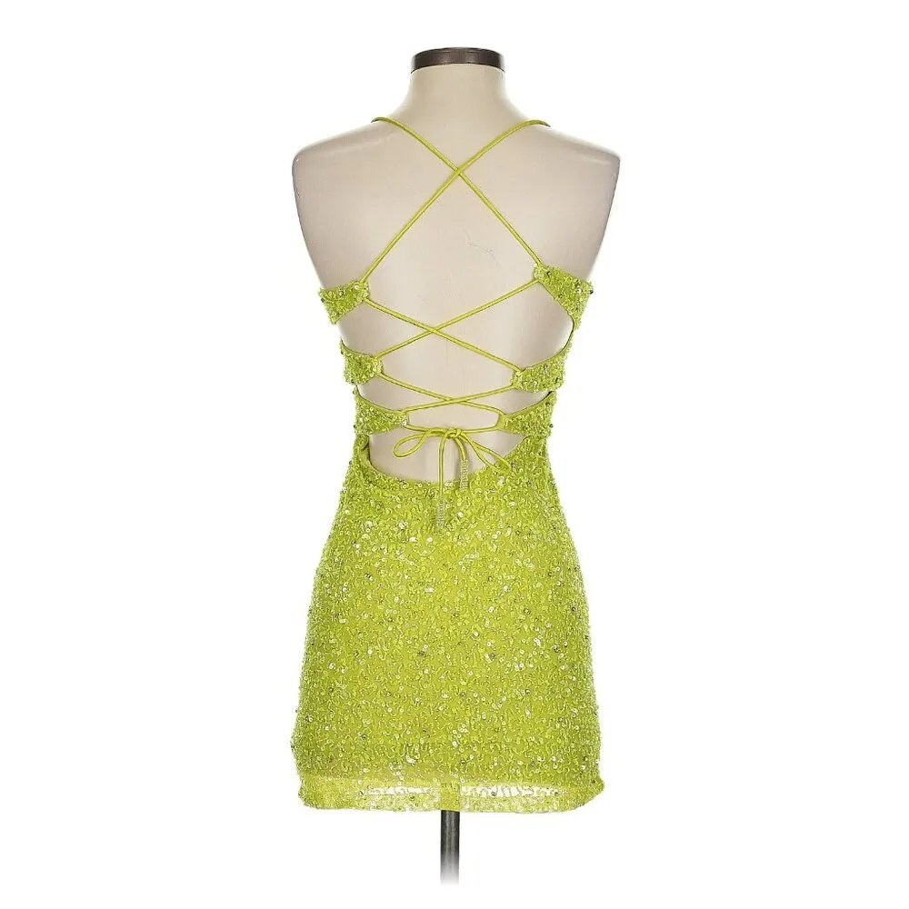 RETROFETE x REVOLVE | Lime Green Astrid Sequin Mini Dress Sz XS - Image 5